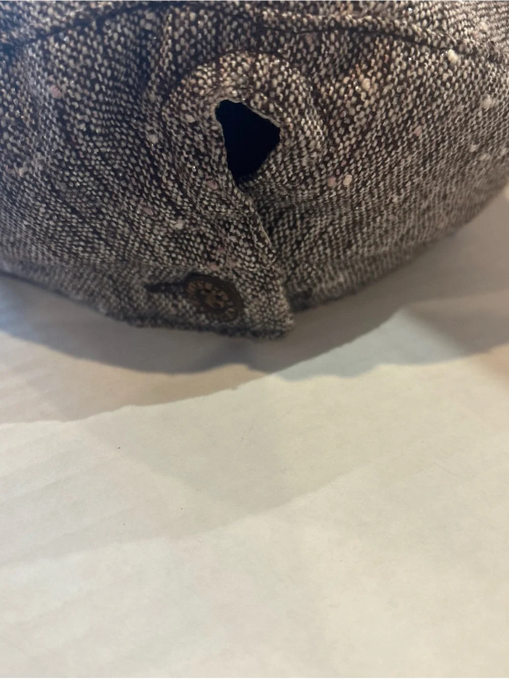 Roxy Heathered Taupe Newsboy Cap